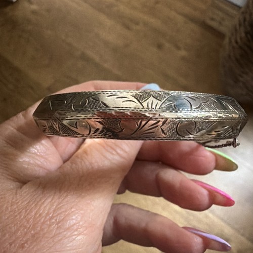 Sterling silver etched - silver,