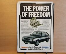 Original 1979 TALBOT SUNBEAM LOTUS engine advert frame-ready wall-art flat-pack
