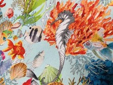 Aqua Sea World Coral Fabric