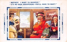 BAMFORTH  OLD  COMIC POSTCARD TRAIN CARRIAGE USED UNUSED GOOD GOOD PLUS