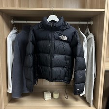 The North Face Nuptse Womens Down Puffer Jacket 700 Size S Black Genuine