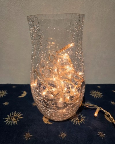 Crackle glass jar - jar, vintage