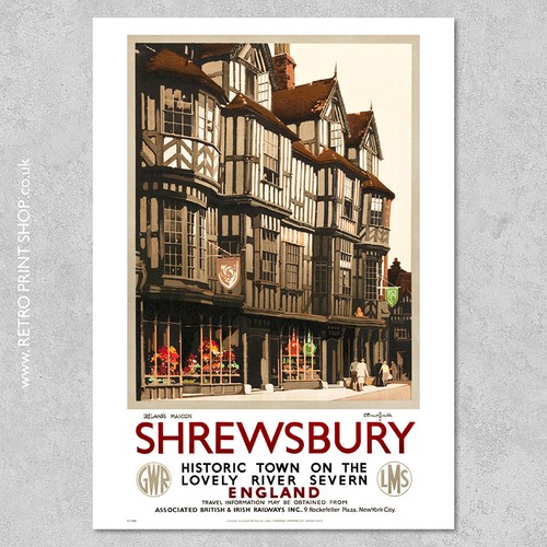 Gwr lms shrewsbury poster - gwr,