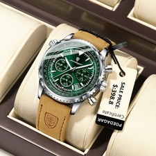 Tourbillon Leather Watch Men's
