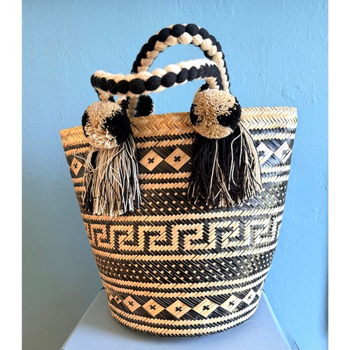 Colombian wayuu woven bucket - colombian,