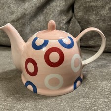 Whittard Chelsea Pink Teapot With Circles Hand Painted