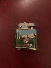 Omega Swiss Scenery Lighter In Chrome With Alpes