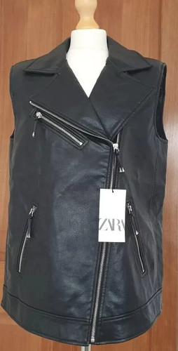 Zara black faux - , leather