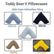V Shaped Teddy Bear Fleece Pillowcases for Soft Warmth and Neck Back Supported .