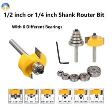 Rabbet Router Bit with 6 Bearings 1/2"/1/4"Shank Woodworking cutter Tenon Cutter