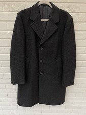 Vintage Dunn & Co Crombie Wool Coat Mens Large Grey Long Jacket 44 Large Jacket