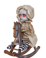 Halloween Animated Rocking Horse Doll