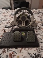 Mad Catz MC2 Racing Steering Wheel &  Pedals XBOX 360 Gaming untested 