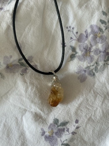 Unisex citrine pendant rope - unisex,