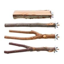 4 Pieces Wooden Parrot Perch, Parakeet Cage Perch for Small Medium and Large
