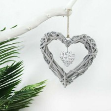 Heart Wreath Home Wall Decor Wicker Shabby Chic Hanging