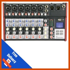 Citronic CSM-8 Compact Mixer Bluetooth Mixing Desk USB Studio Recording