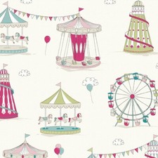 2 metres of Fryetts Funfair Fabric 100% Cotton Pattern Repeat 64cm Fairgroung