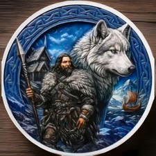 VIKING WOLF COMMEMORATIVE ENAMELLED CHALLENGE COIN