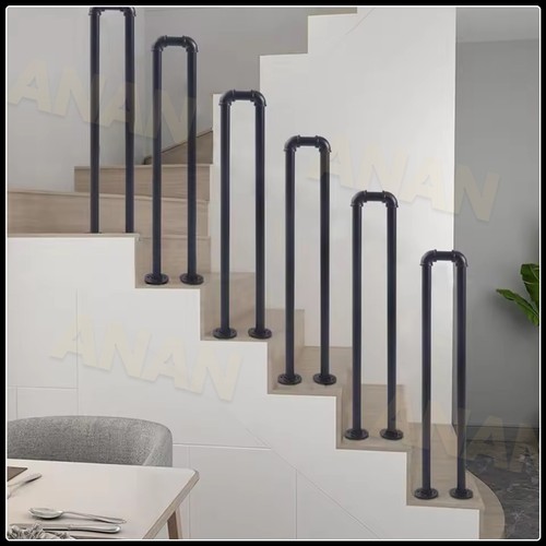 Shaped iron stair handrail - u-shaped,