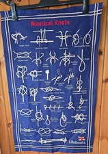RNLI Lifeboats Tea Towel Unused Nautical Knots 100% Cotton 