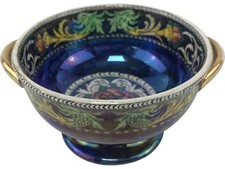 Bowl Decorative Maling Newcastle Made in England Gold Handles Pattern 7 CM