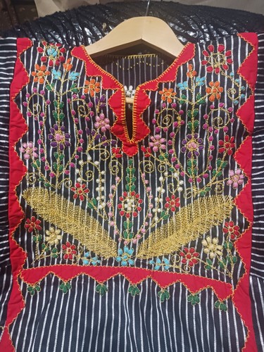 Embroidered multicolor kaftan - embroidered,