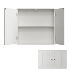 2 Door White Bathroom Cabinet Wall Mounted Storage Unit Kitchen Cupboard Modern
