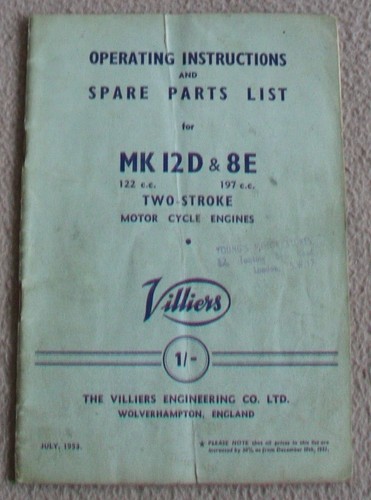 Villiers operating - villiers,