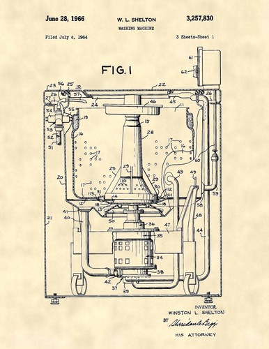 Vintage washing machine patent - vintage,