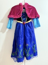 Disney Store Frozen Anna Blue Dress Up Cape Girls Costume age 7-8