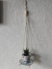 Handmade Hanging Pot Planter with Rope Handle Home Decor