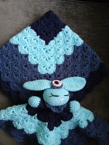 Hand crochet baby blanket with - hand,