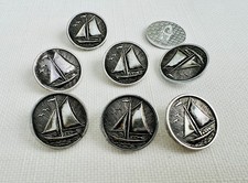 8 Vintage Metal Shank Buttons