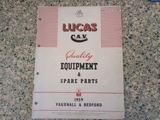 LUCAS SPARE PARTS LIST 1959 -