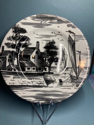 Spode delftware black - delftware, black/grey