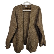 World Market Cardigan Sweater Boho Aztec Southwestern Ethnic Chocolate Brown OS