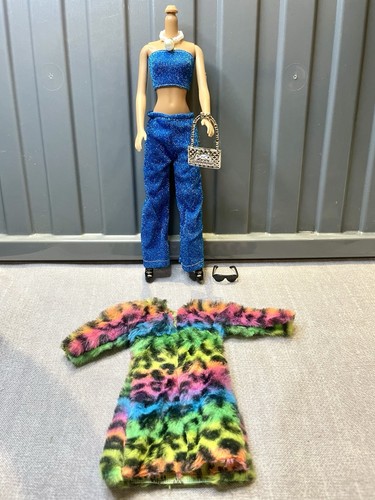 Barbie doll outfit 7pc rainbow - doll,