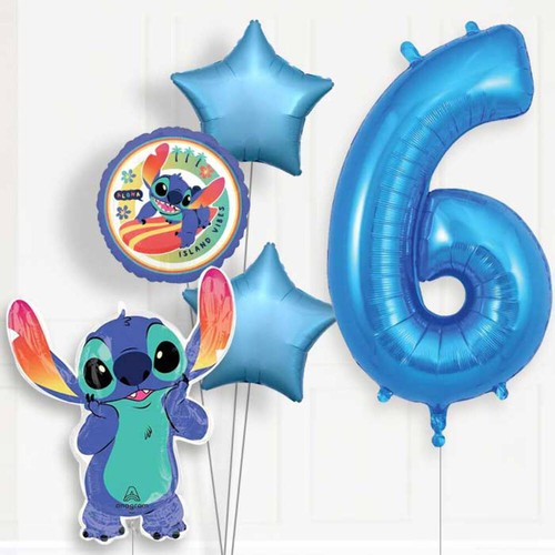 Stitch 6th birthday helium - stitch,