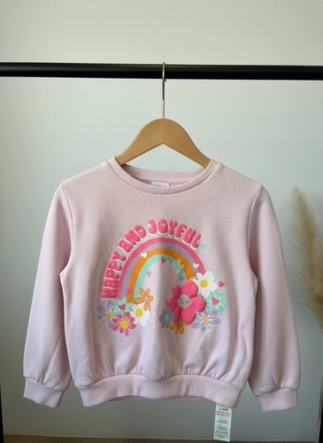 Girls pink rainbow sweatshirt - girls,