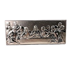 The Last Supper Embossed Metal Wall Plaque Religious Christian Art