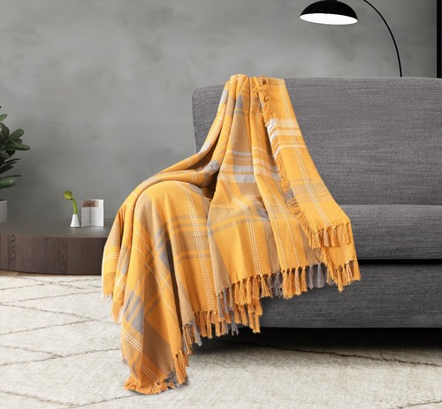 100 cotton check sofa - check, throw
