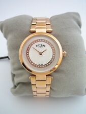 ROTARY WATCH  WOMENS LB00662/41 GOLD STAINLESS STEEL BRACELET CRYSTALS GENUINE