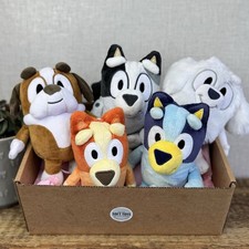 Cbeebies Bluey Tv Character Plush Bundle - Bluey, Bingo, Winston, Muffin, Lila