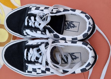 Vans Platform Trainers UK 3 Old Skool Black White Checkerboard RRP £80 GUC