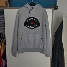Zavetti Canada Mens Botticini Overhead Pullover Grey Hoodie Size Large Slim Fit