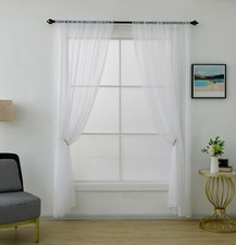 1 PAIR (2) Plain Voile Curtain