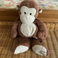 RETIRED TY BEANIE  LUX PLUFFIES DANGLES BROWN PLUSH MONKEY 2004 CHIMP APE 16" 