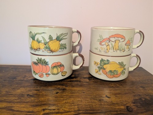 Vintage soup mugs set - vintage,