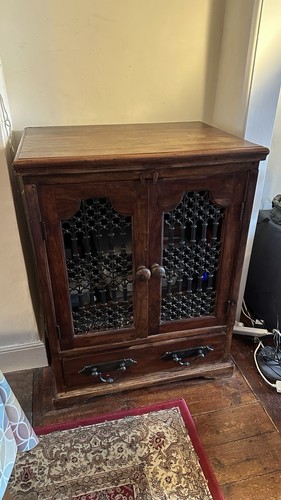 Sheesham wood and iron - , cabinet